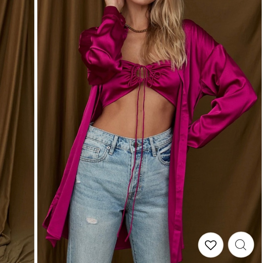 12th tribe FUCHSIA SATIN DRESS